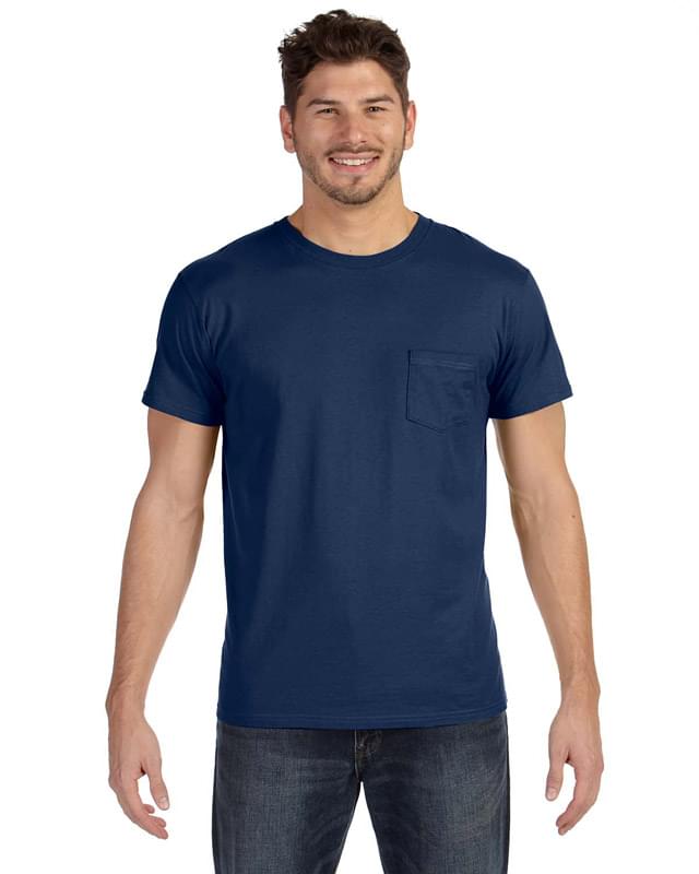 Adult 4.5 oz., 100% Ringspun Cotton nano-T T-Shirt with Pocket