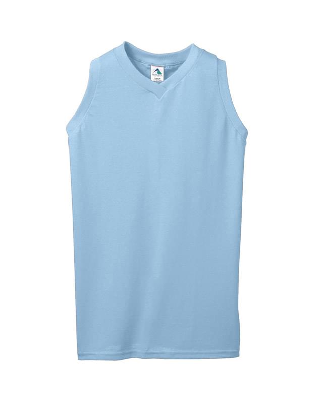 Girls' Sleeveless V-Neck Poly/Cotton Jersey