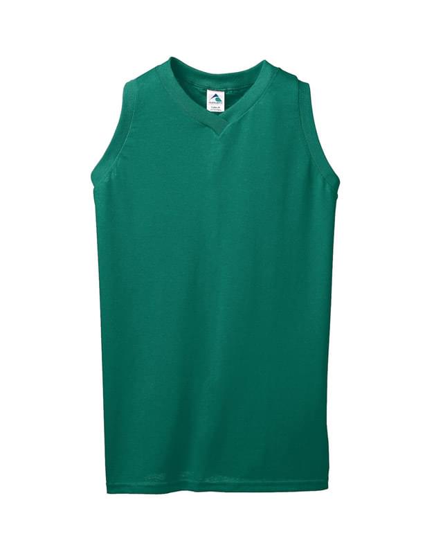 Girls' Sleeveless V-Neck Poly/Cotton Jersey
