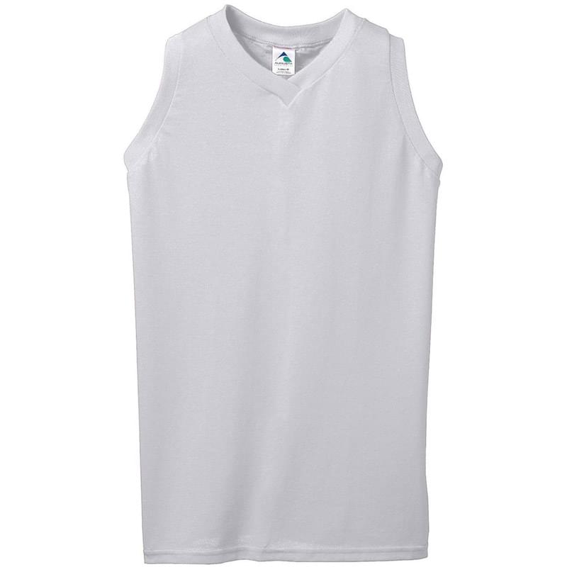 Girls' Sleeveless V-Neck Poly/Cotton Jersey