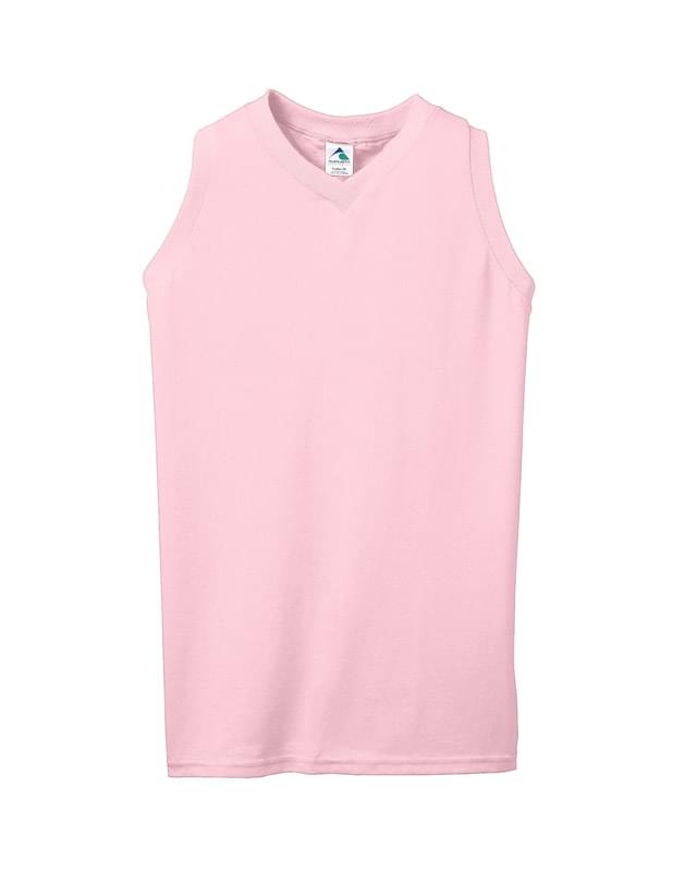 Girls' Sleeveless V-Neck Poly/Cotton Jersey