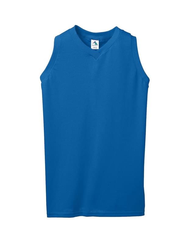 Girls' Sleeveless V-Neck Poly/Cotton Jersey