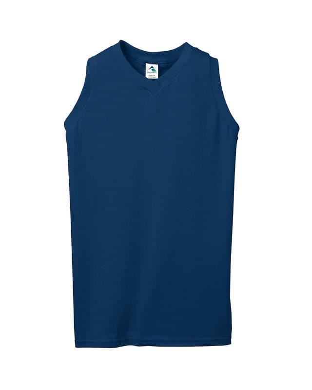 Girls' Sleeveless V-Neck Poly/Cotton Jersey