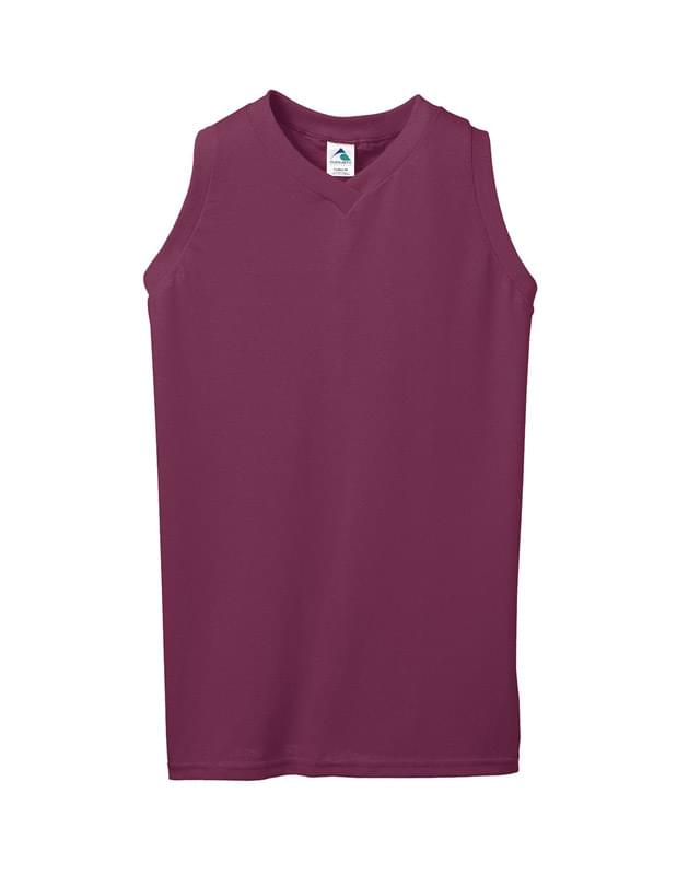 Girls' Sleeveless V-Neck Poly/Cotton Jersey