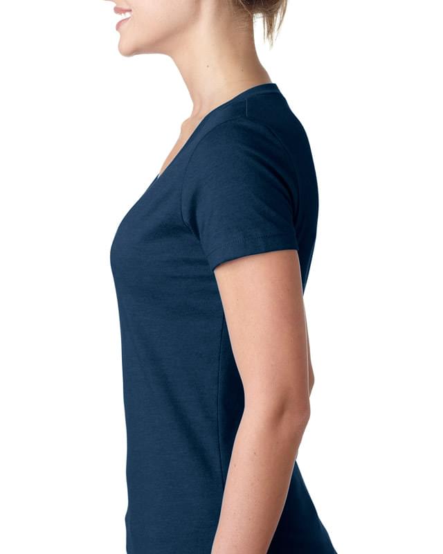Ladies' CVC Deep V-Neck T-Shirt