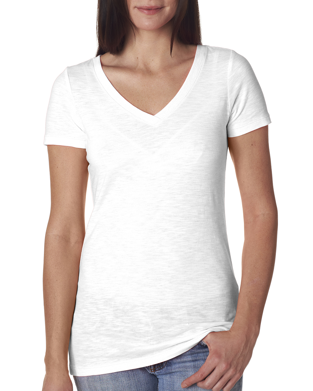 Ladies' Slub Crossover V-Neck Tee