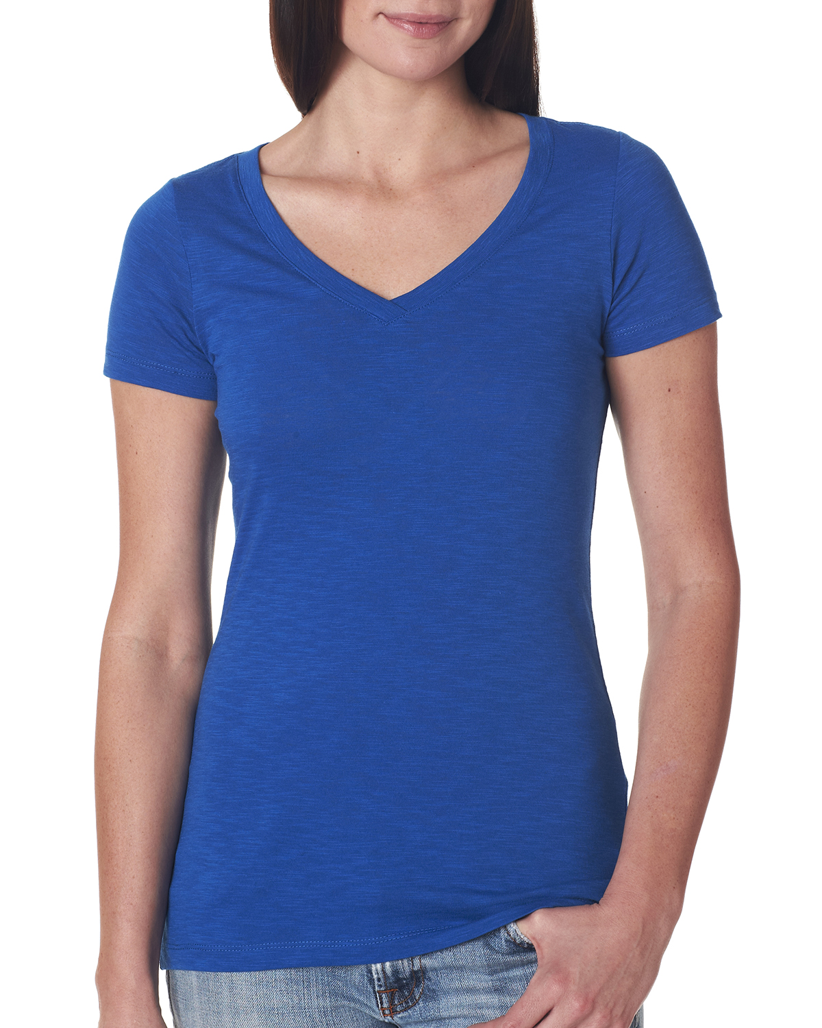 Ladies' Slub Crossover V-Neck Tee