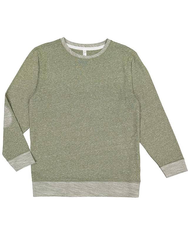 Adult Harborside Melange French Terry Crewneck with Elbow Patches
