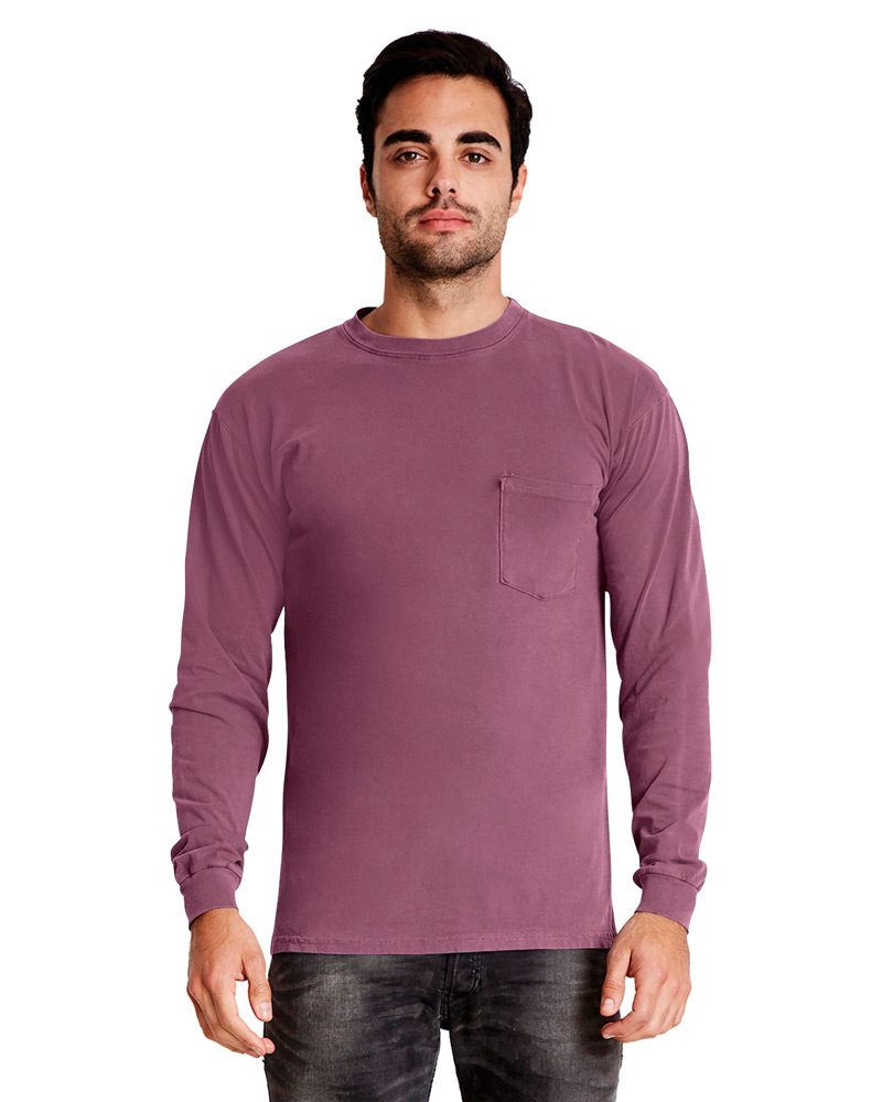Adult Inspired Dye Long-Sleeve Crew with Pocket