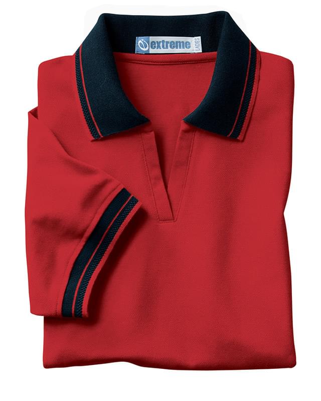 Ladies' Piqu Polo With Textured Stripe Trim Ladies' Piqu Polo With Textured Stripe Trim