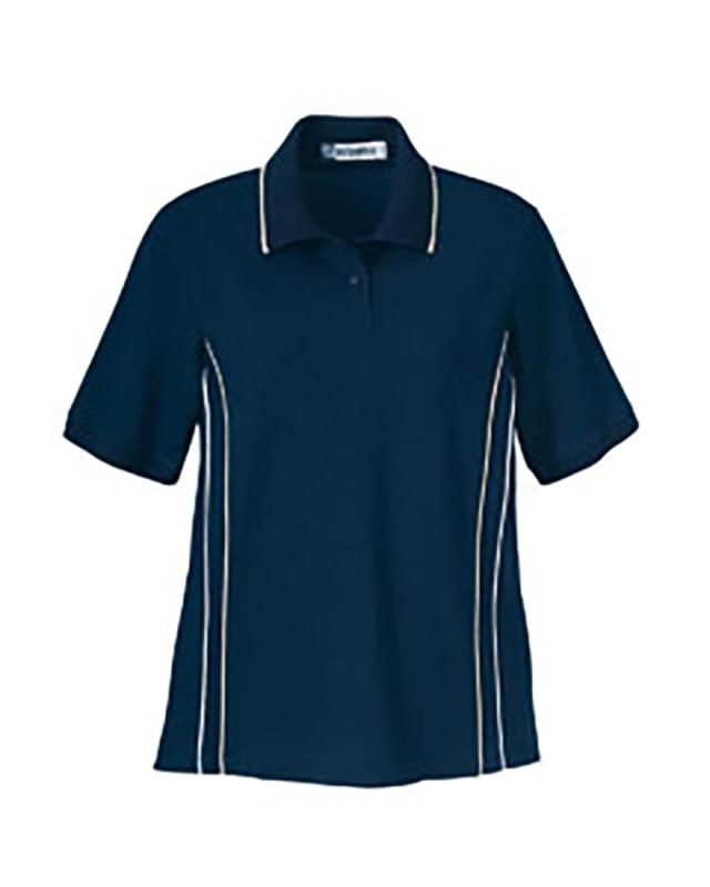 Ladies' Jersey Golf Polo With Fine Contrast Piping On Side Panels Ladies' Jersey Golf Polo With Fine Contrast Piping On Side Panels
