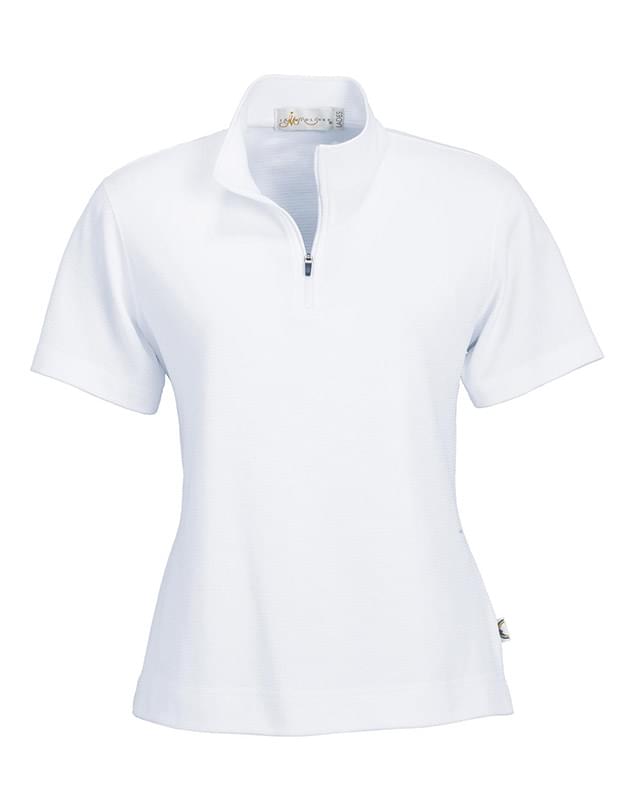 Ladies' Cross Ridge Jacquard Short Sleeve Half-Zip Mock Ladies' Cross Ridge Jacquard Short Sleeve Half-Zip Mock