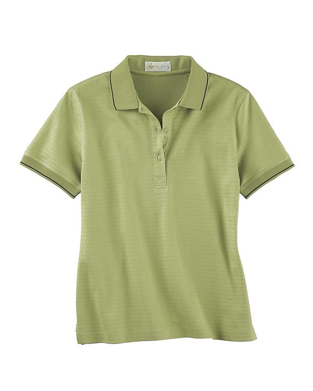 Ladies' Mercerized Textured Jacquard Polo Ladies' Mercerized Textured Jacquard Polo