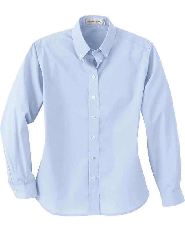 Ladies' Wrinkle Resistant Poplin Button-Down Long Sleeve Shirt Ladies' Wrinkle Resistant Poplin Button-Down Long Sleeve Shirt