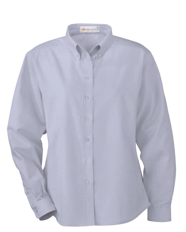Ladies' Wrinkle Resistant Long Sleeve Button-Down Oxford Shirt Ladies' Wrinkle Resistant Long Sleeve Button-Down Oxford Shirt