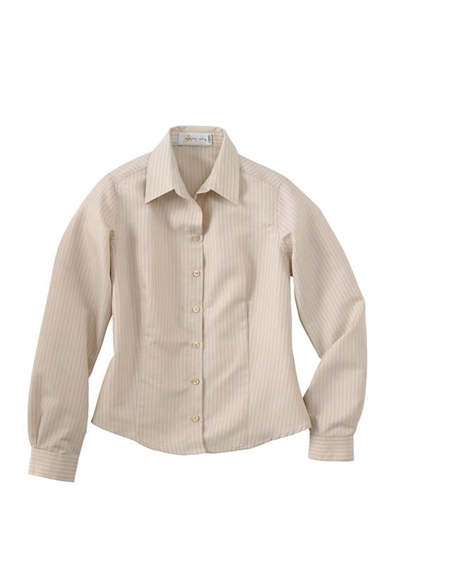 Ladies' Wrinkle Resistant Yarn-Dyed Stripe Long Sleeve Shirt Ladies' Wrinkle Resistant Yarn-Dyed Stripe Long Sleeve Shirt