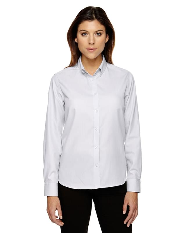 EchelonLadies' Wrinkle Resistant Cotton Blend Houndstooth Taped Shirt EchelonLadies' Wrinkle Resistant Cotton Blend Houndstooth Taped Shirt