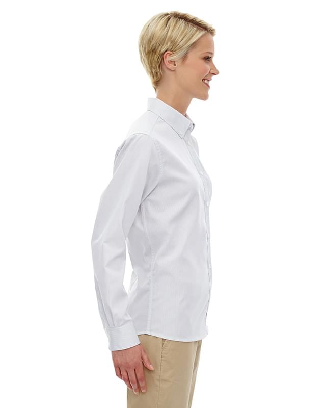 Ladies' Establish Wrinkle-Resistant Cotton Blend Dobby Stripe Shirt Ladies' Establish Wrinkle-Resistant Cotton Blend Dobby Stripe Shirt