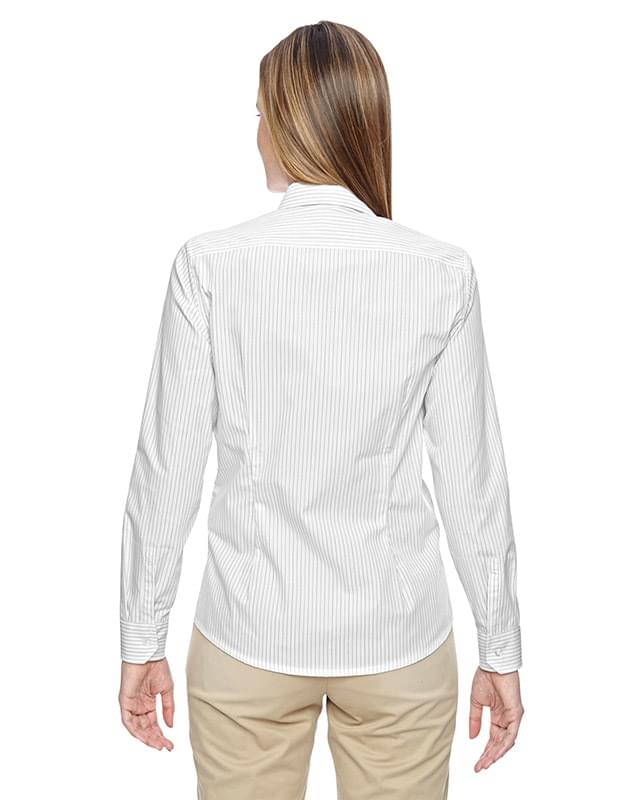 Ladies' Align Wrinkle-Resistant Cotton Blend Dobby Vertical Striped Shirt Ladies' Align Wrinkle-Resistant Cotton Blend Dobby Vertical Striped Shirt
