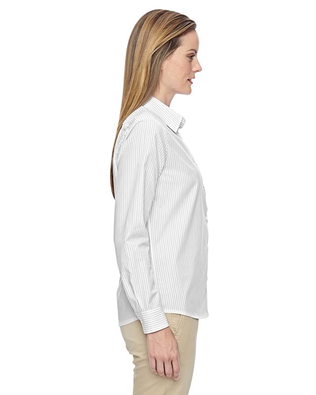 Ladies' Align Wrinkle-Resistant Cotton Blend Dobby Vertical Striped Shirt Ladies' Align Wrinkle-Resistant Cotton Blend Dobby Vertical Striped Shirt