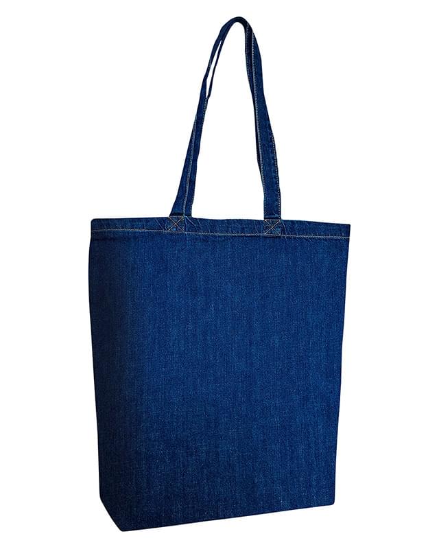 Cotton Denim Gusseted Tote Bag