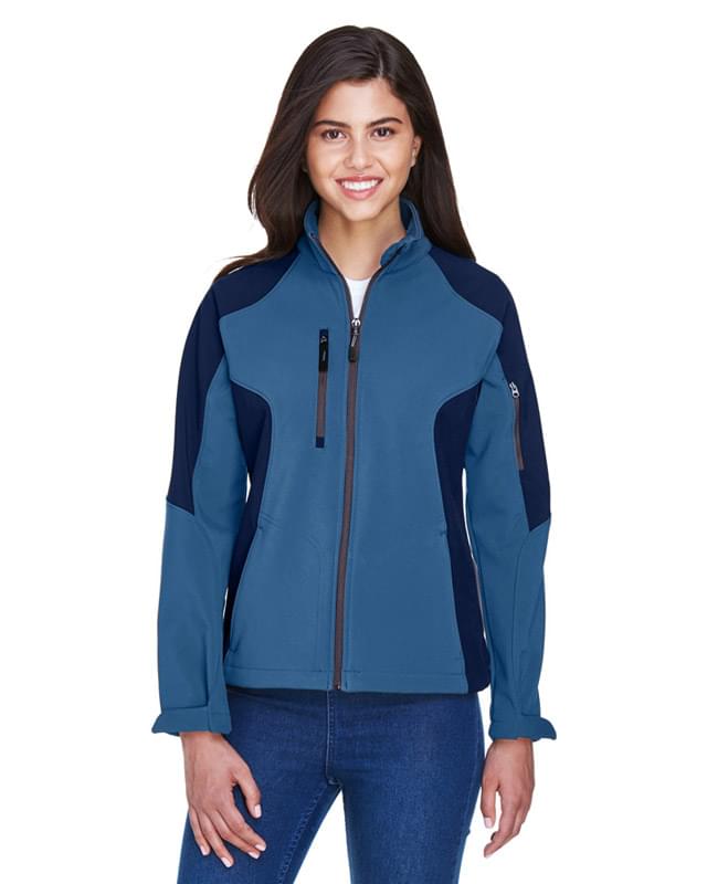 Ladies' Compass Colorblock Three-Layer Fleece Bonded Soft Shell Jacket