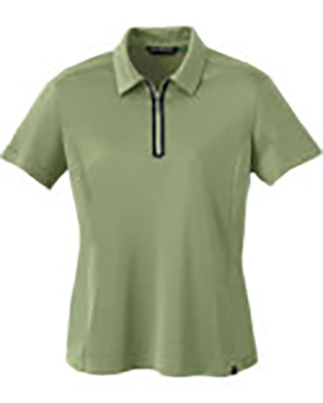 LADIES' RECYCLED POLYESTER/PERFORMANCE POLYESTER ZIPPED POLO LADIES' RECYCLED POLYESTER/PERFORMANCE POLYESTER ZIPPED POLO