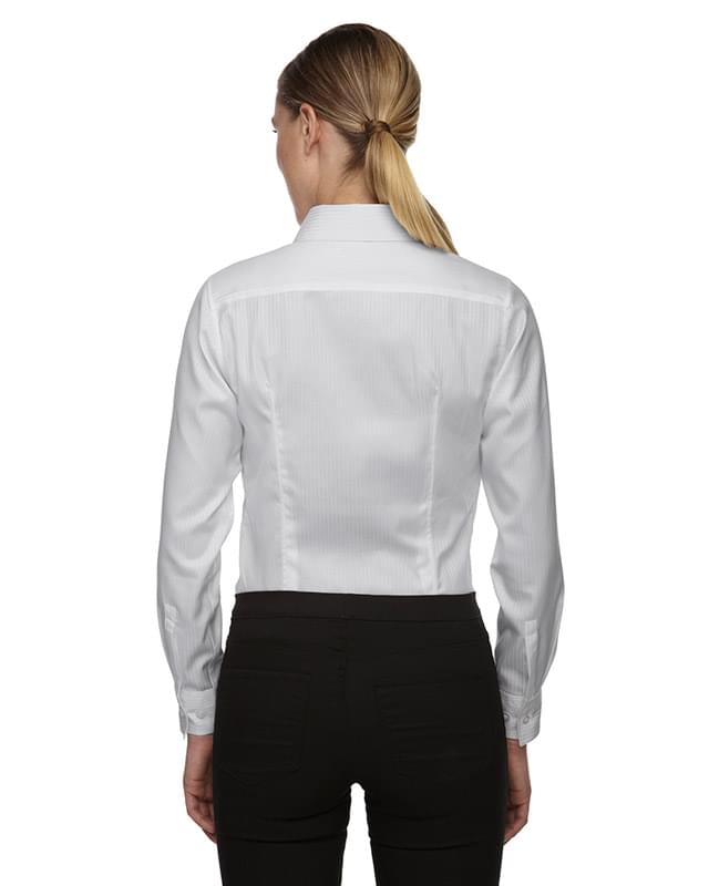 Ladies' Wrinkle-Free Two-Ply 80's Cotton Taped Stripe Jacquard Shirt Ladies' Wrinkle-Free Two-Ply 80's Cotton Taped Stripe Jacquard Shirt