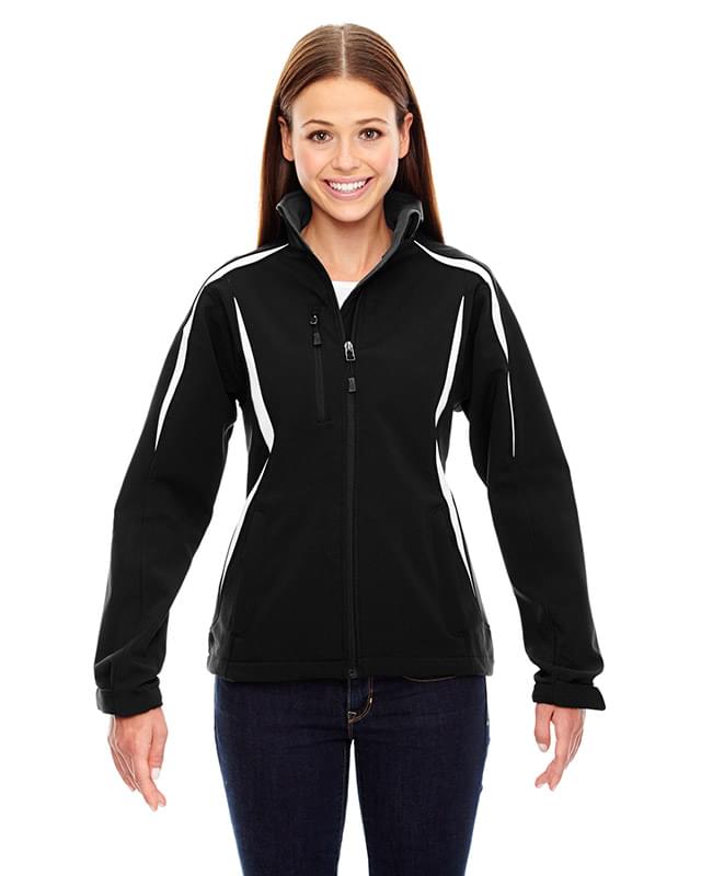 Ladies' Enzo Colorblocked Three-Layer Fleece Bonded Soft Shell Jacket Ladies' Enzo Colorblocked Three-Layer Fleece Bonded Soft Shell Jacket