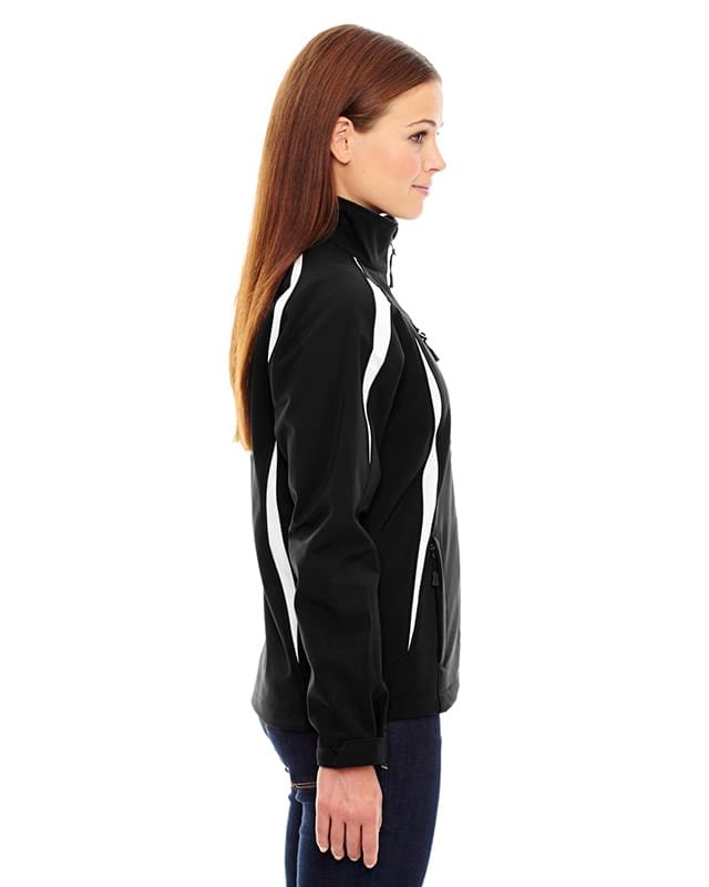 Ladies' Enzo Colorblocked Three-Layer Fleece Bonded Soft Shell Jacket Ladies' Enzo Colorblocked Three-Layer Fleece Bonded Soft Shell Jacket