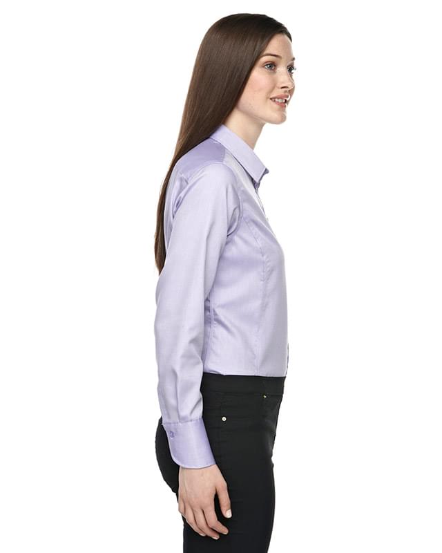 Ladies' Boulevard Wrinkle-Free Two-Ply 80's Cotton Dobby Taped Shirt with Oxford Twill Ladies' Boulevard Wrinkle-Free Two-Ply 80's Cotton Dobby Taped Shirt with Oxford Twill