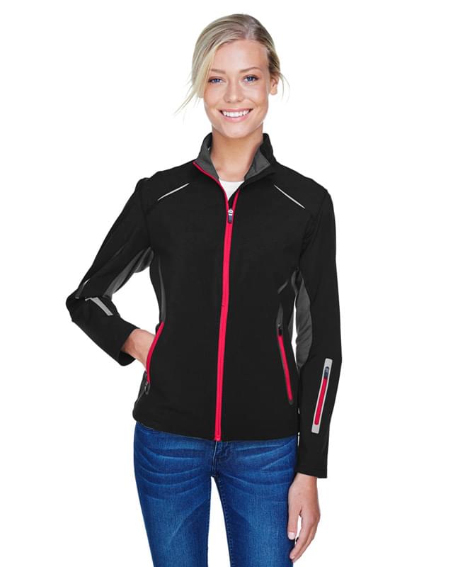 Ash City - North End Sport Ladies' Pursuit Three-Layer Light Bonded Hybrid Soft Shell Jacket with Laser Perf - 78678