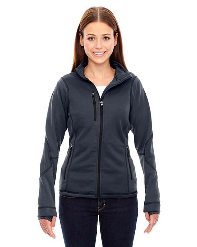 Ash City - North End Sport Red Ladies' Pulse Textured Bonded Fleece Jacket with Print - 78681