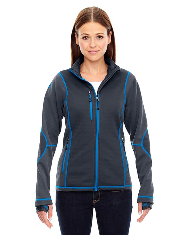 Ash City - North End Sport Red Ladies' Pulse Textured Bonded Fleece Jacket with Print - 78681