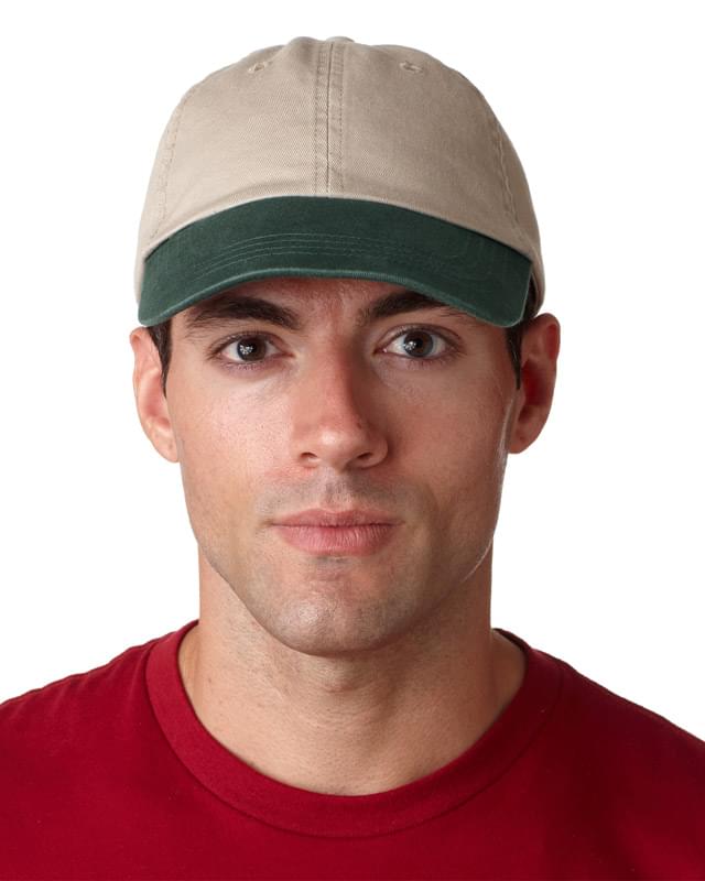 Adult Classic Cut Chino Cotton Twill Unstructured Two-Tone Cap