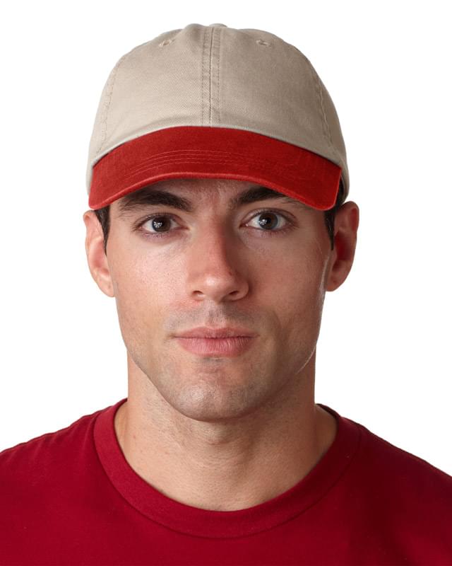 Adult Classic Cut Chino Cotton Twill Unstructured Two-Tone Cap
