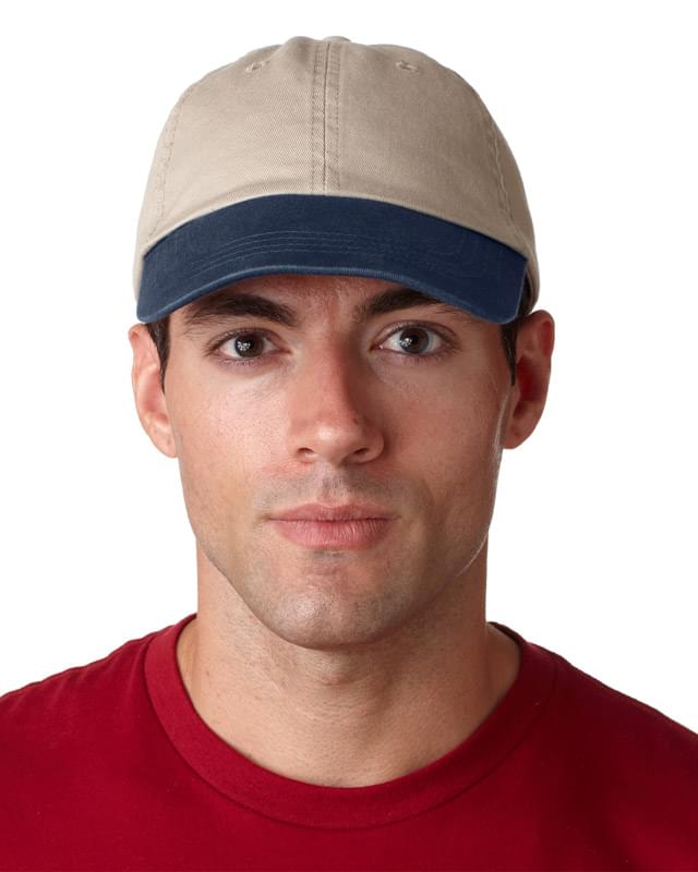Adult Classic Cut Chino Cotton Twill Unstructured Two-Tone Cap