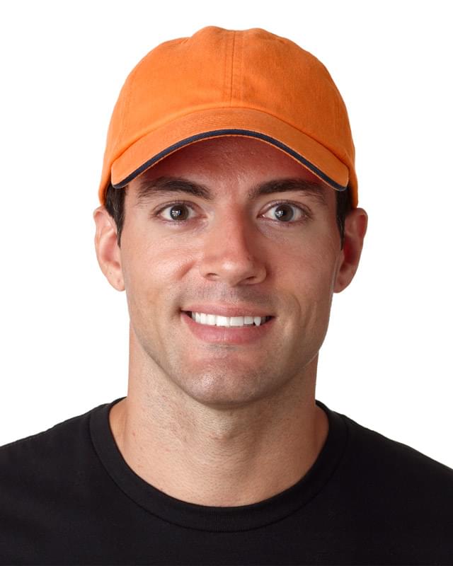 Adult Classic Cut Brushed Cotton Twill Unstructured Sandwich Cap