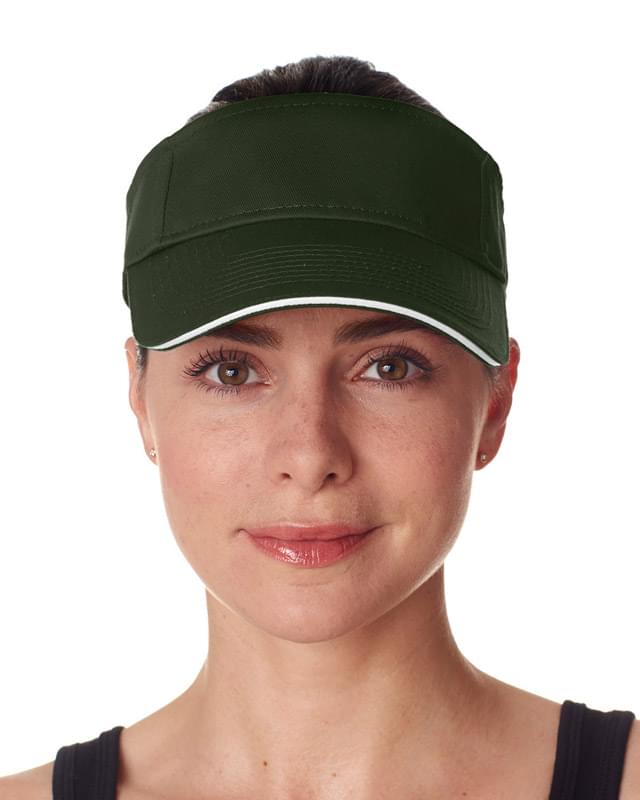 Classic Cut Brushed Cotton Twill Sandwich Visor