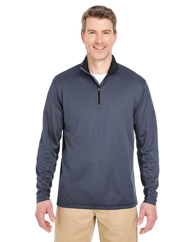 Adult 2-Tone Keyhole Mesh 1/4-Zip Pullover