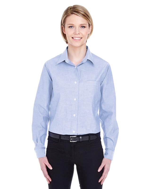 Ladies' Long-Sleeve Performance Pinpoint