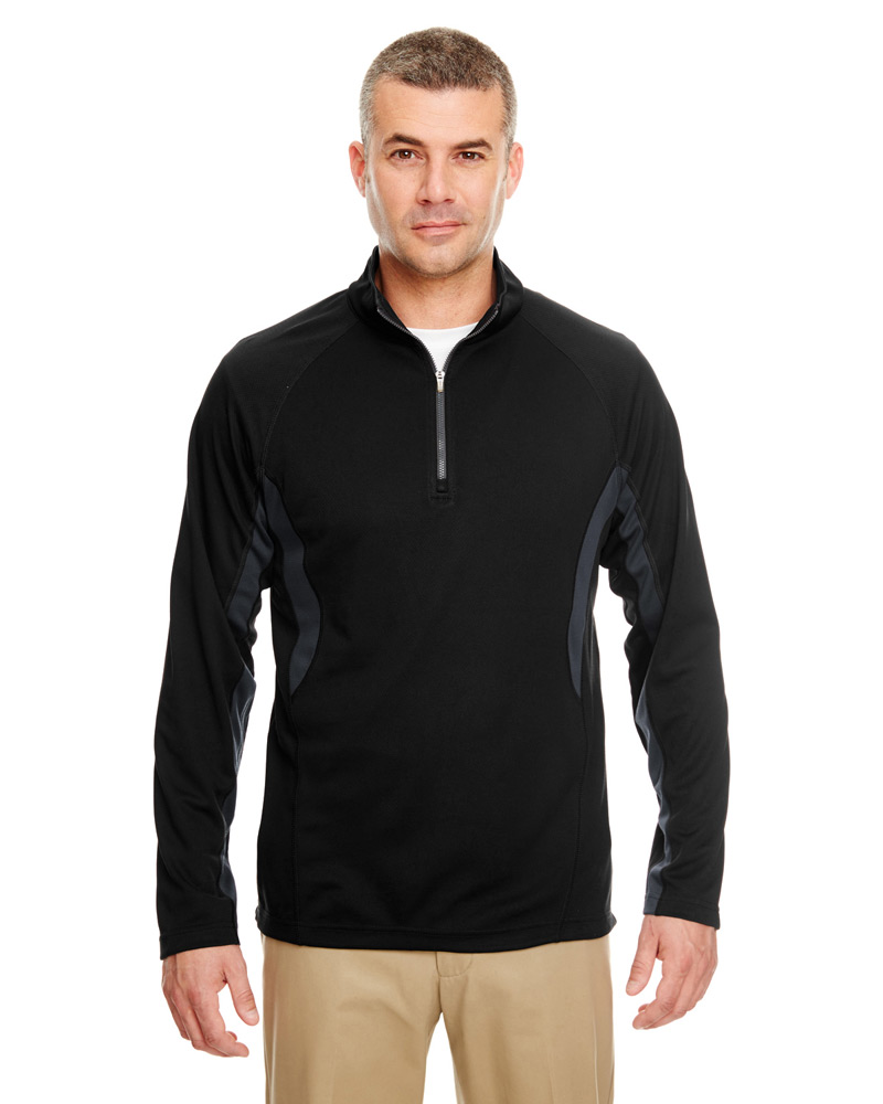 Adult Cool & Dry Color Block Dimple Mesh 1/4-Zip Pullover