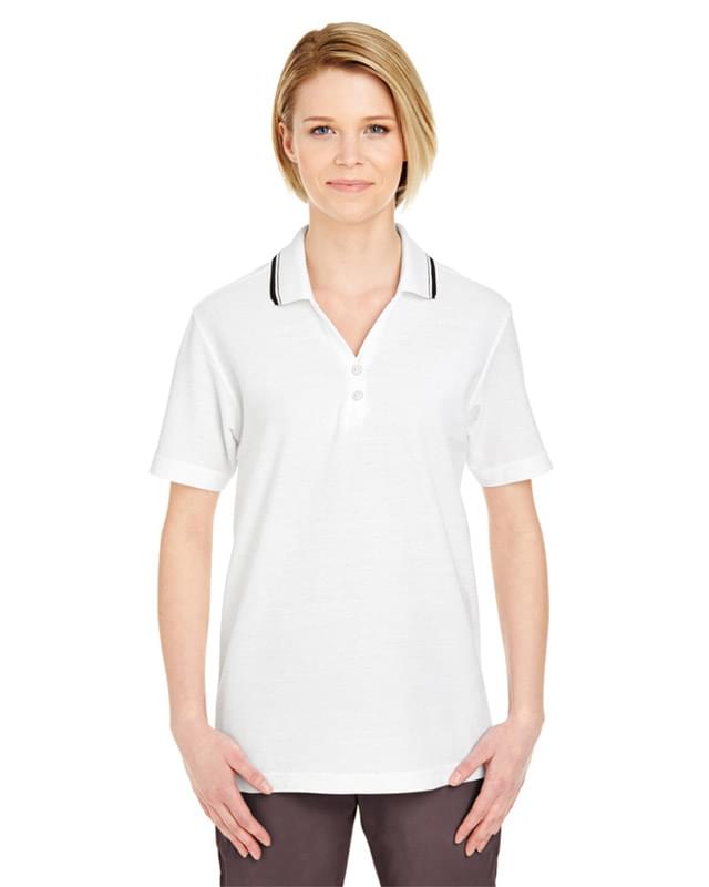 Ladies' Short-Sleeve Whisper Piqu? Polo with Tipped Collar
