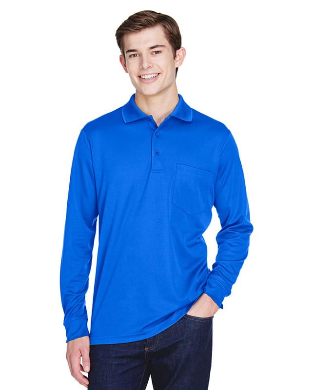 Adult Pinnacle Performance Long-Sleeve Piqu Polo with Pocket