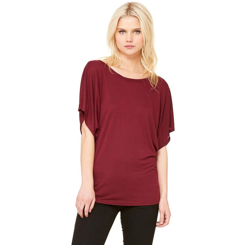 Ladies' Flowy Draped Sleeve Dolman T-Shirt