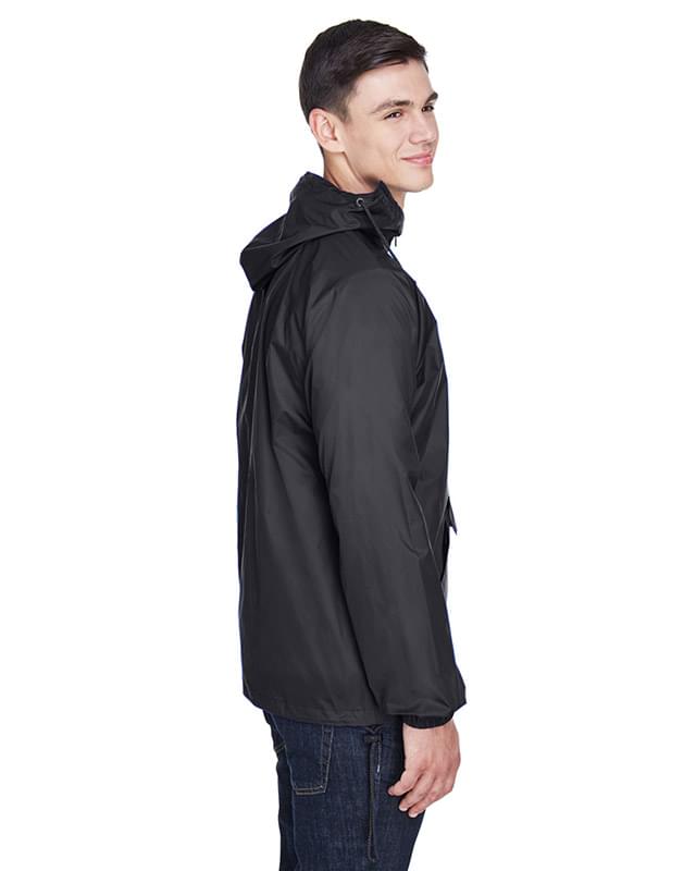 Adult Quarter-Zip Hooded Pullover Pack-Away Jacket