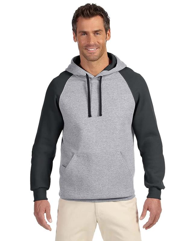 Adult NuBlend Colorblock Raglan Pullover Hooded Sweatshirt