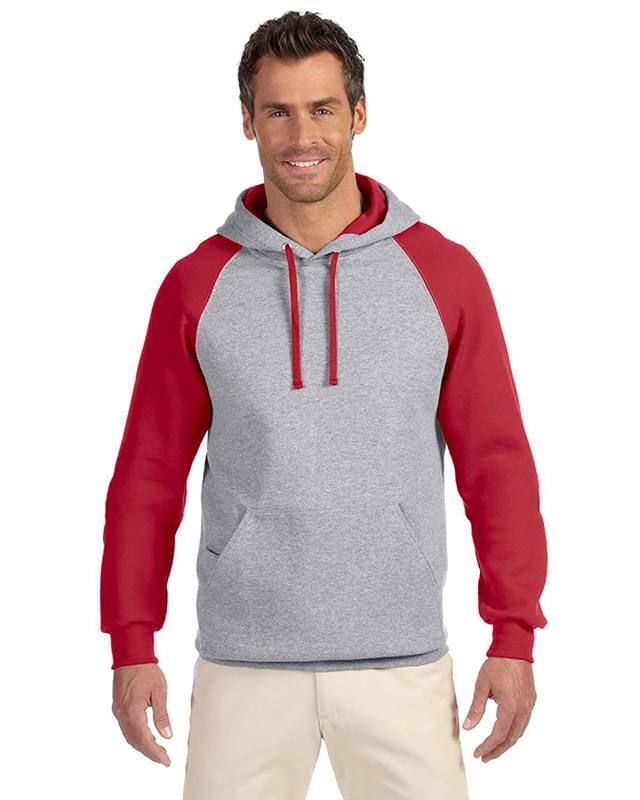 Adult 8 oz. NuBlend? Colorblock Raglan Pullover Hooded Sweatshirt