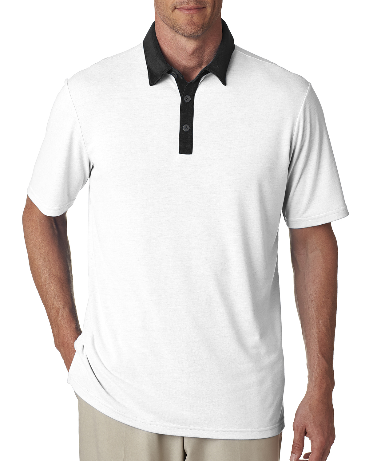 Men's Short-Sleeve Two-Tone Polo