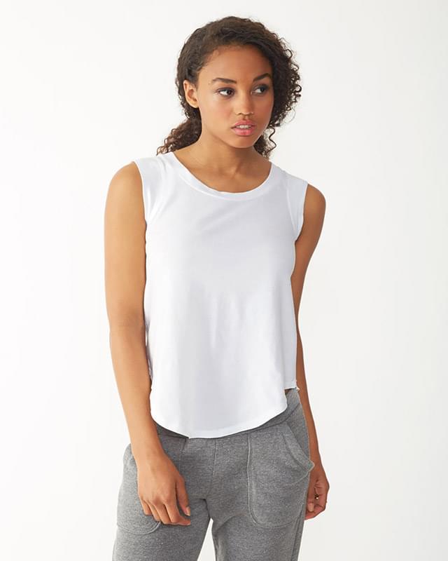 Ladies' Cap-Sleeve Satin Jersey Crew
